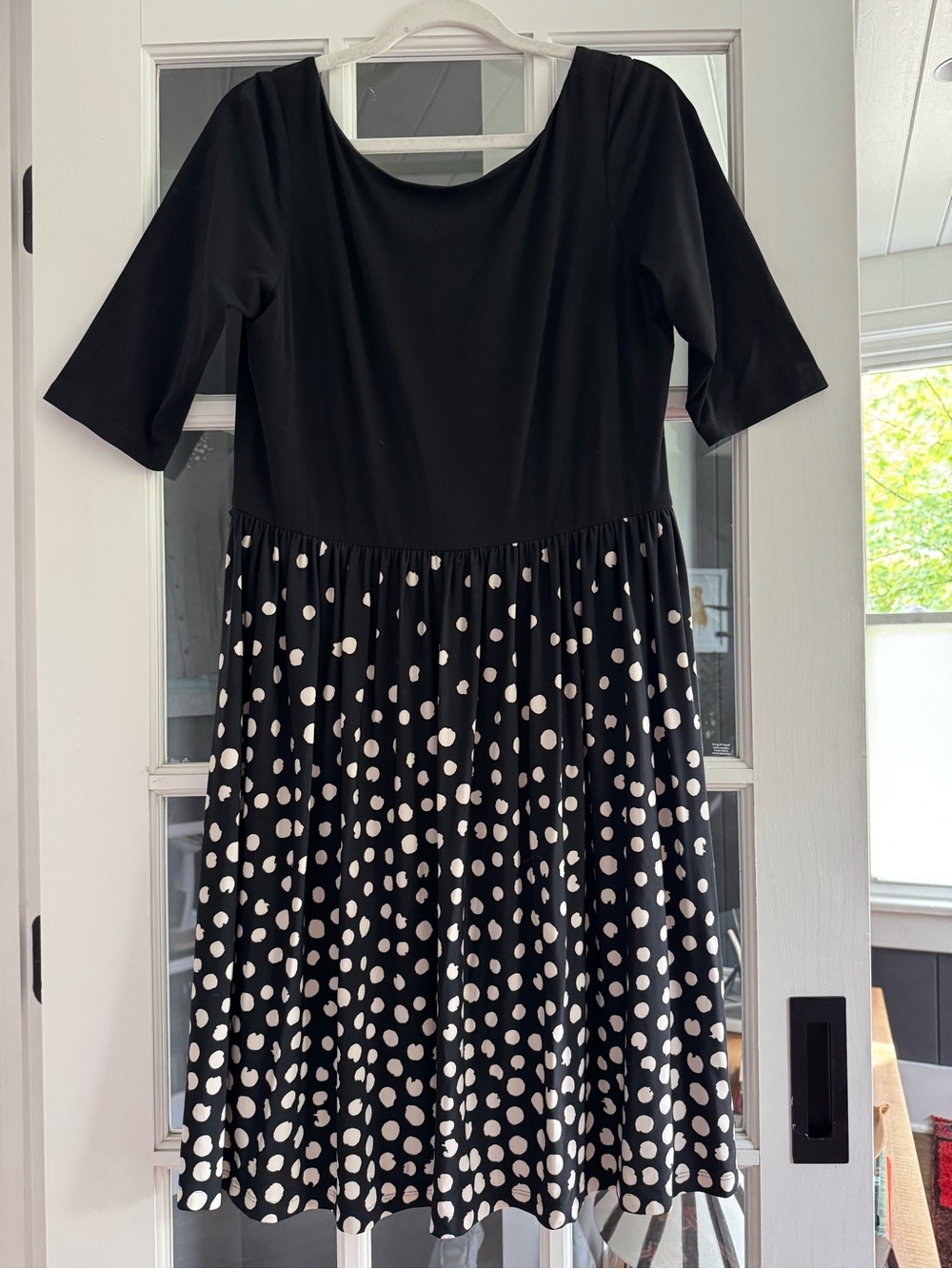 Jessica Howard Black Polka Dot Fit-and-Flare Dress